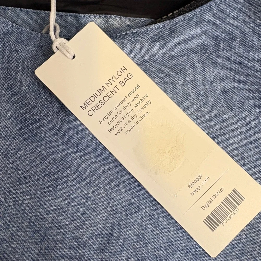 Baggu Medium Crescent Bag Digital Denim Brand New